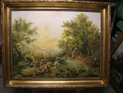 For sale: Diana on the Hunt 1964, signed: Németh I.Néven, oil on canvas, based on Markó Károly
