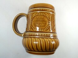 Retro régi - Kelet-Német  GDR - mázas kerámia sör sörös korsó 0.5 liter