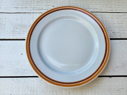 Alföldi porcelán_narancs-barna csíkos kistányér