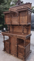 Antique Ornately Carved Figurative Sideboard from Hunting Castle XIX Century