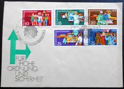 NDfb89f / Németország - NDK 1975 Közlekedésbiztonság bélyegsor FDC-n futott