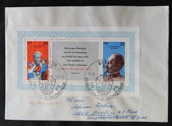 NDfb49f / Németország- NDK 1977 Felix Dserschinskij blokk FDC-n futott
