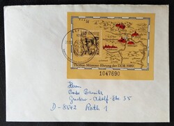 NDfb97f / Németország- NDK 1989 Thomas Müntzer blokk FDC-n futott