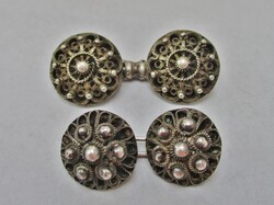 Gyönyörű antik ezüst pityke, vagy mentegombok 2pár