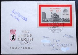 NDfb89f / Németország- NDK 1987 750 éves Berlin blokk FDC-n futott
