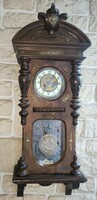 Antik faragott Ónémet neoreneszánsz stílusú különleges fali óra feles ütős