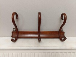 Thonet bútor antik hajlított falra szerelhető 3 akasztós ruha fogas 513 2983
