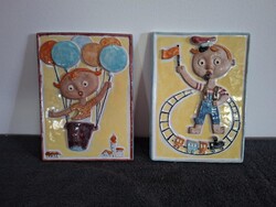 2db Mészáros Géza Kerámia Plakett