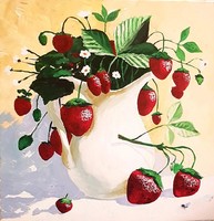 Eper kancsóban -  csendélet