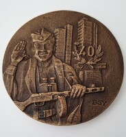 Bognár György (1944-) 1984.  "Salgótarján felszabadulásának 40. évfordulója"  bronz emlék plakett