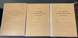 JÓ ÁR ! Kiss-Szentgothai AZ EMBER ANATÓMIÁJÁNAK ATLASZA 1-2-3 KÖTET SZÍNES KÖNYV !!!  SZÉP ÁLLAPOT