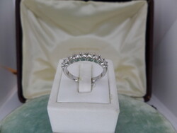 Fehérarany sorköves gyűrű 9 brillel cca 0.54 ct