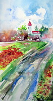 Landscape - watercolor painting/ Tájkép-   akvarell festmény