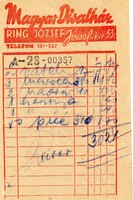 Számolócédula: Ring József Budapest.