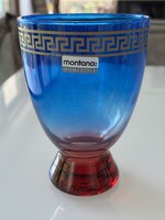 Színátmenetes üvegváza görög mintával,  Montana Homestyke, 16 cm magas
