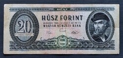 Nyomdahibás! 20 Forint 1969, VG+-F. (Enyhén ferde nyomat)