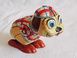 Lemez játék felhúzós ugraló kutya retro YONE Japán No 2033