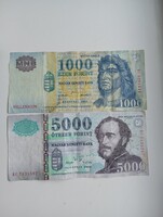 1000 forint MILLENNIUM + 5000 forint 2006