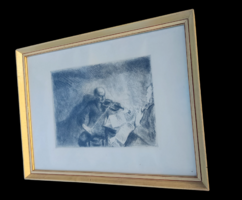 Szőnyi István (1894-1960) - Rézkarc - A Hegedűs