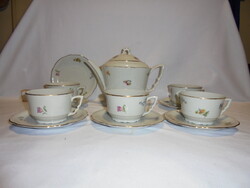Zsolnay porcelán, manófüles teáskészlet