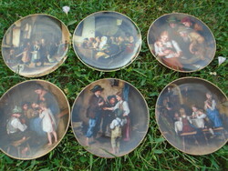 /1/ Életképes porcelán dísztányér, fali tányér páratlan szépségben limitált darabok mester szígnos