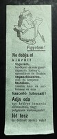 Reklámlap, számolócédula - alumínium hulladék gyűjtés (háborús)