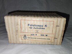 Régi német fotólámpa izzó eredeti dobozában 220 V-os
