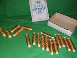 Régi gép hímzócérna 16 spulni dobozával PAMUTFONÓIPARI VÁLLALAT BUDAPEST - NAGYATÁD a képek szerint