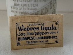 Weöres Gyula Szép Ilona Gyógyszertára Budapest Hidegkúti ut bontatlan kis tasak gyógyszer