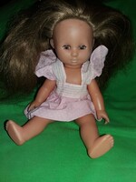 Régi sorszámos dúshajú ültethető alvós ZAPF játék műa. baba 30 cm a képek szerint