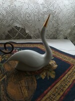 Hollóházi porcelán madár figura, hattyú