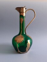 Art Nouveau Gold-Decorated Decanter with Copper Fittings