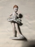 Hollóházi porcelán balerína kislány, dísztárgy