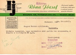 Régi számla: Róna József gépműhely, Budapest.