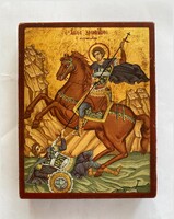 Szent Demeter ikon – kézzel készült, aranyozott bizánci másolat