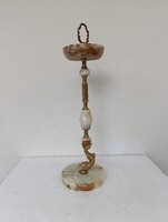 Antik hamutartó onix berakásos sárgaréz rézöntvény hal álló dohányzó hamutál 921 3016