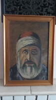 Turbános férfi farost