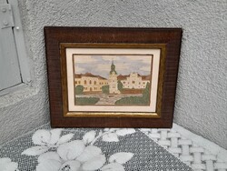 1,-Ft Antal Gergely festett kerámia kép gyönyörű