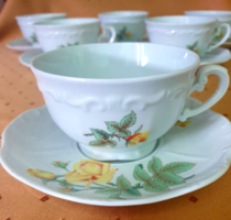 Zsolnay sárgarózsás teáscsésze készlet