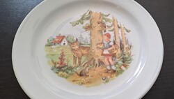Piroska és a farkas mintázatú porcelán tányér