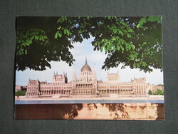 Képeslap,Budapest,Országház,Parlament látkép,részlet, 1973-