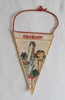 Oberhof síúgratás , hímzett sport zászló , reklám , emlék tárgy