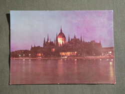 Képeslap,Budapest,Országház,Parlament látkép,részlet, 1973-
