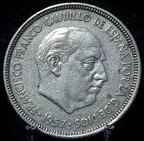 Spanyolország 5 Peseta, 1957 "74" a csillagon (1974) A09D6