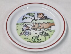 Régi Zsolnay Vízipók Csodapók mese mintás porcelán kis tányér hibátlan állapotban 16 cm átmérőjű