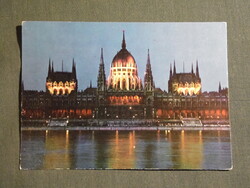 Képeslap,Budapest,Országház,Parlament látkép,részlet, 1973-