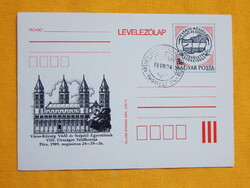 Díjjegyes levelezőlap 1989. Város-Község Védő és Szépítő Egyesületek Országos Találkozója, Pécs