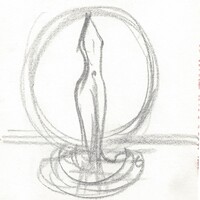 Borsos Miklós - Aphrodite születése 10 x 10 cm ceruza, papír