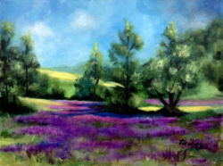 A tavasz illatát viszi a szél - 30 x 40 centis akrilfestmény