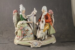 Német porcelán barokk zenész pár 189